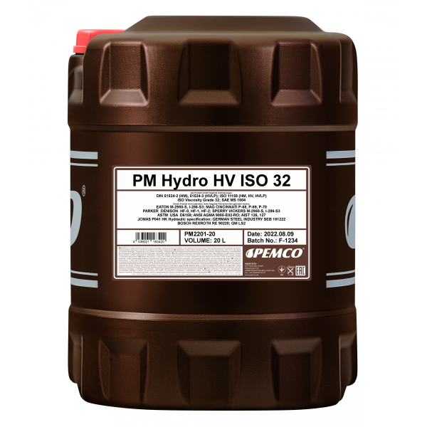 Масло гидравлическое PEMCO Hydro HV ISO 32 20 л.